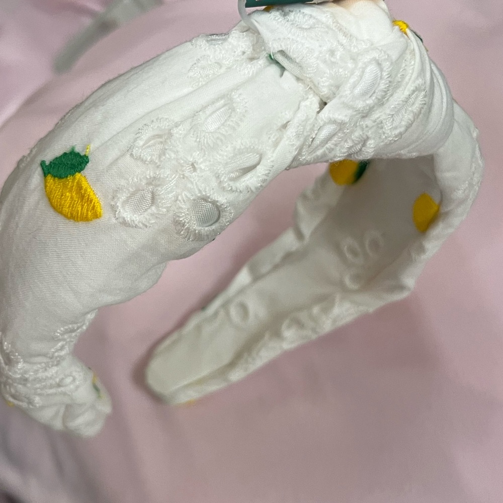 NWT ⚜️🍋⚜️ Piper K Gorgeous Satin Lemon Print Headband - Picture 4 of 11